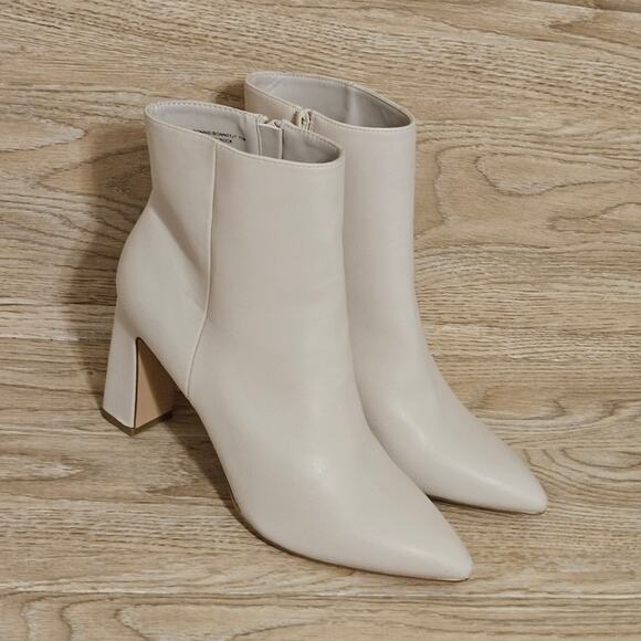 Madden Girl Ivory Bonnie Pointed Toe Block Heel Dress Booties Size 11 Boots - Picture 11 of 11